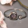 Amethyst Stainless Steel Bangle