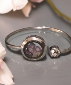 Amethyst Stainless Steel Bangle