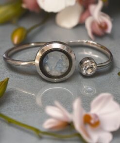 Aquamarine Stainless Steel Bangle