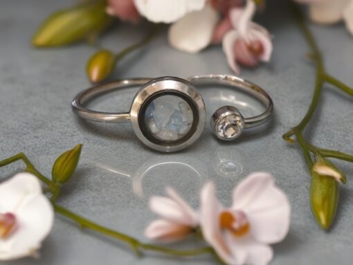 Aquamarine Stainless Steel Bangle