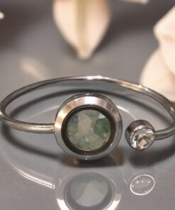 Aventurine Stainless Steel Bangle