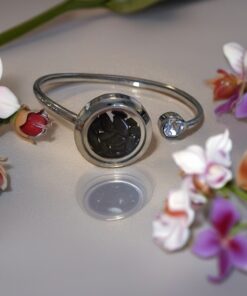 Black Tourmaline Stainless Steel Bangle