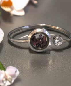 Garnet Stainless Steel Bangle