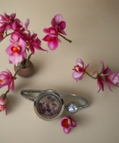 Lepidolite Stainless Steel Bangle