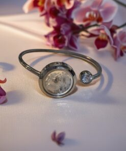 Rainbow Moonstone Stainless Steel Bangle