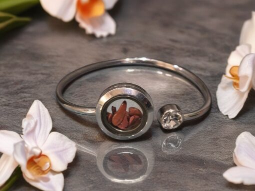 Red Jasper Stainless Steel Bangle