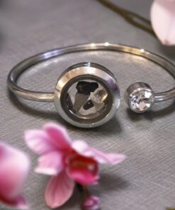 Smoky Quartz Stainless Steel Bangle
